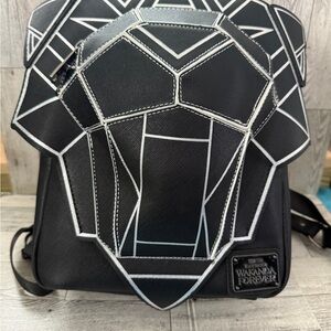 Loungefly Black and White Geometric Backpack